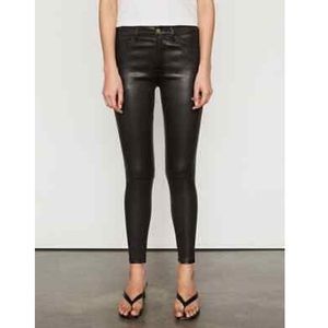 FRAME DENIM 100% Leather Black Skinny Jeans Pants Sz 25